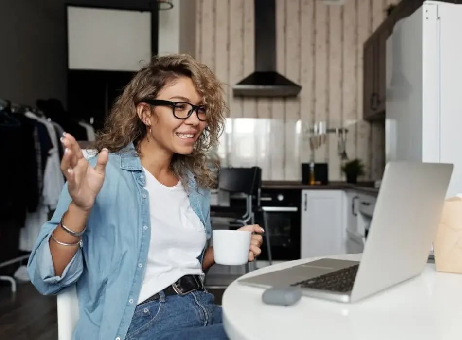 woman at desk computer