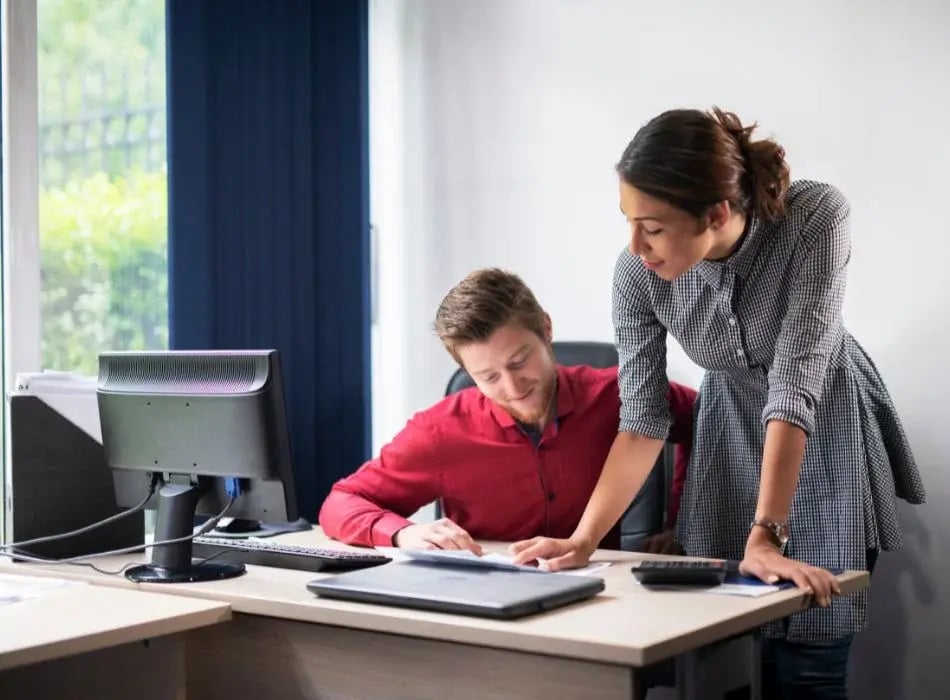 couple reviewing paperwork