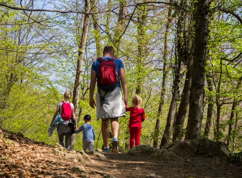 family on a walk